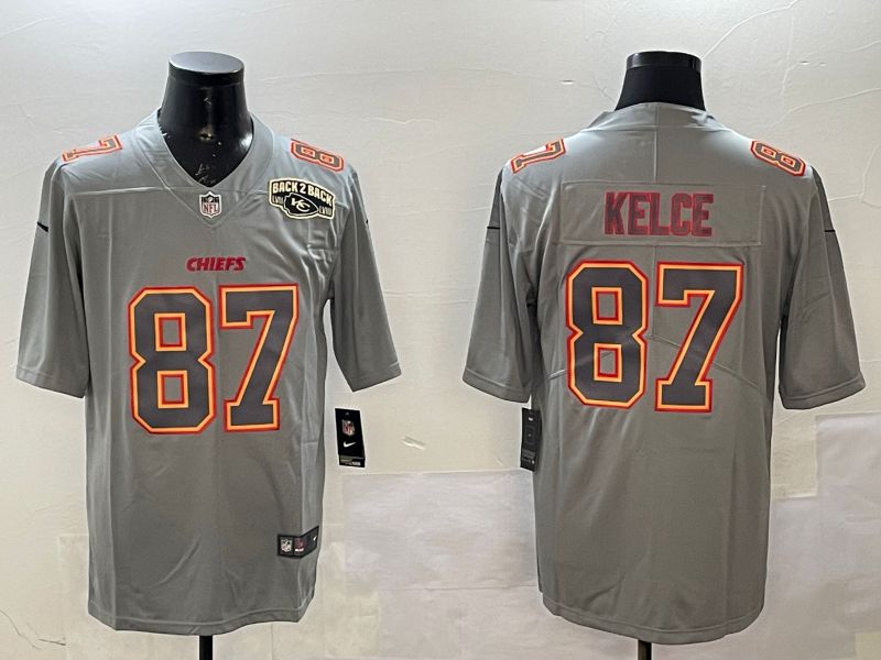 Men Kansas City Chiefs #87 Kelce Grey 2025 Nike Vapor Limited NFL Jersey style 2104->kansas city chiefs->NFL Jersey